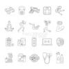 Health and Fitness Line Icon Set by Two Door Studio