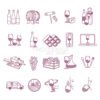 Winery and Vineyard Line Icon Set by Two Door Studio All Icons